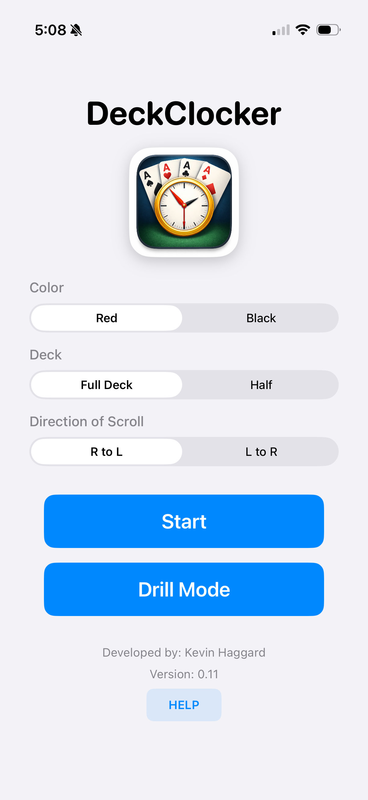 DeckClocker Home Screen
