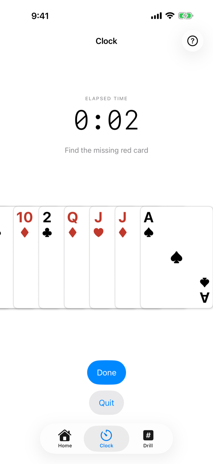 DeckClocker timed card clocking practice