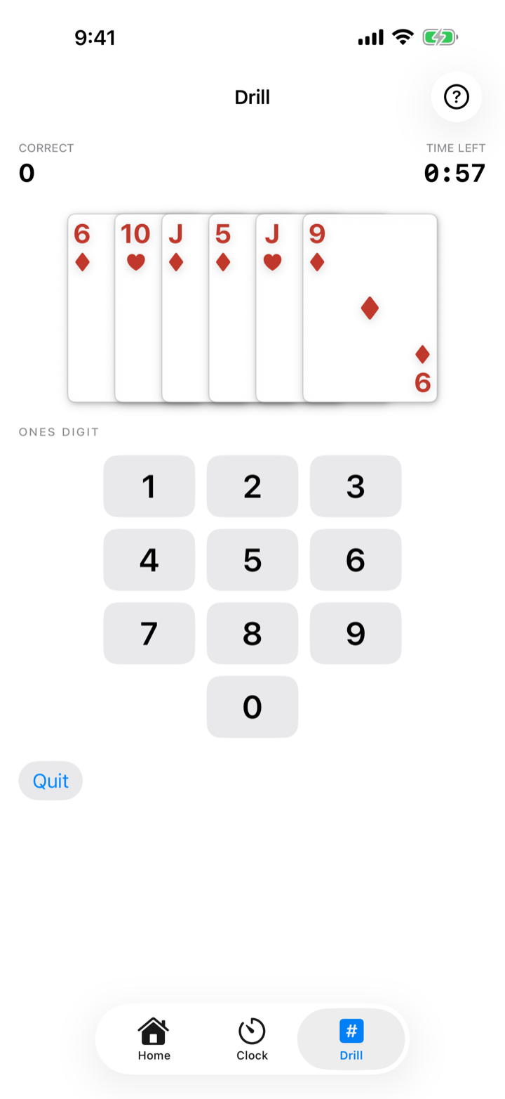 DeckClocker active card value drill