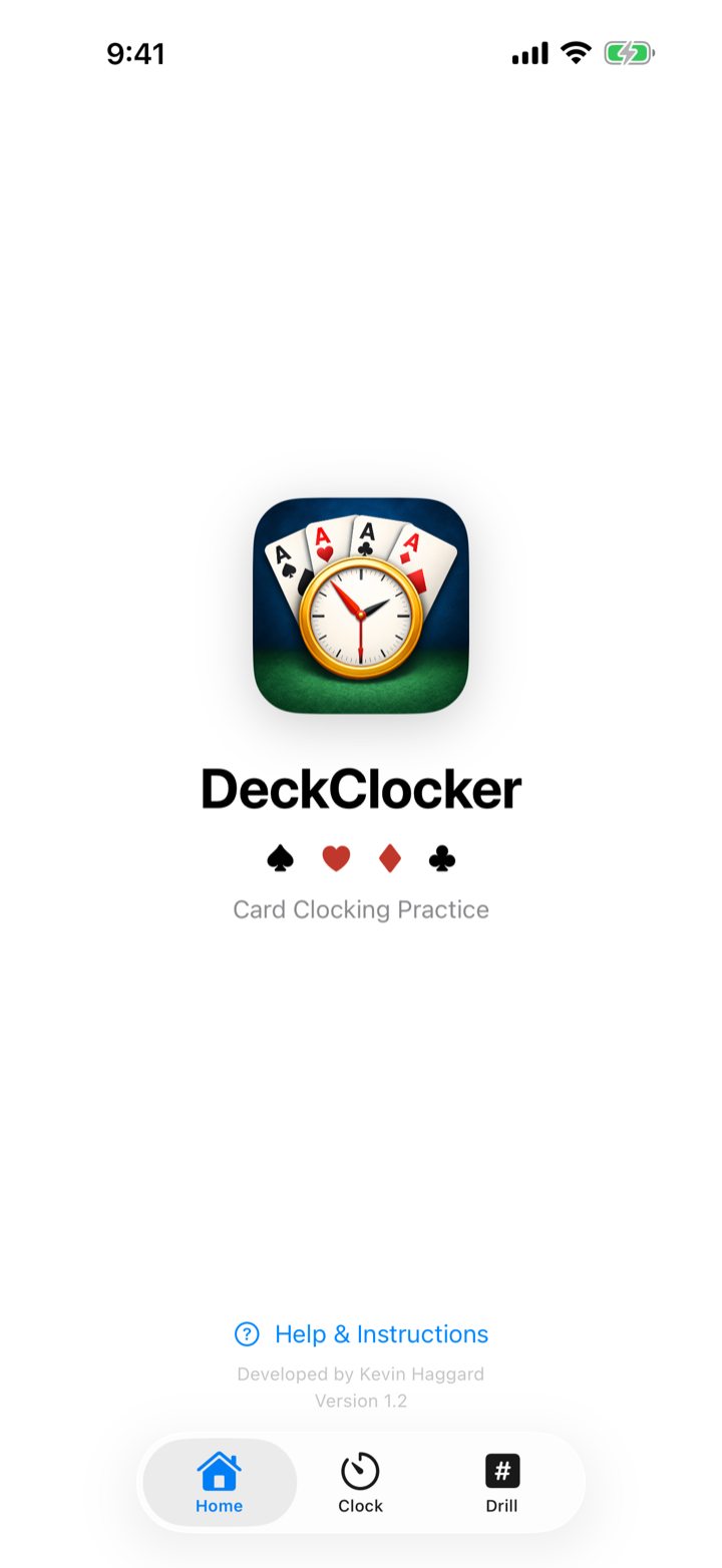 DeckClocker home screen